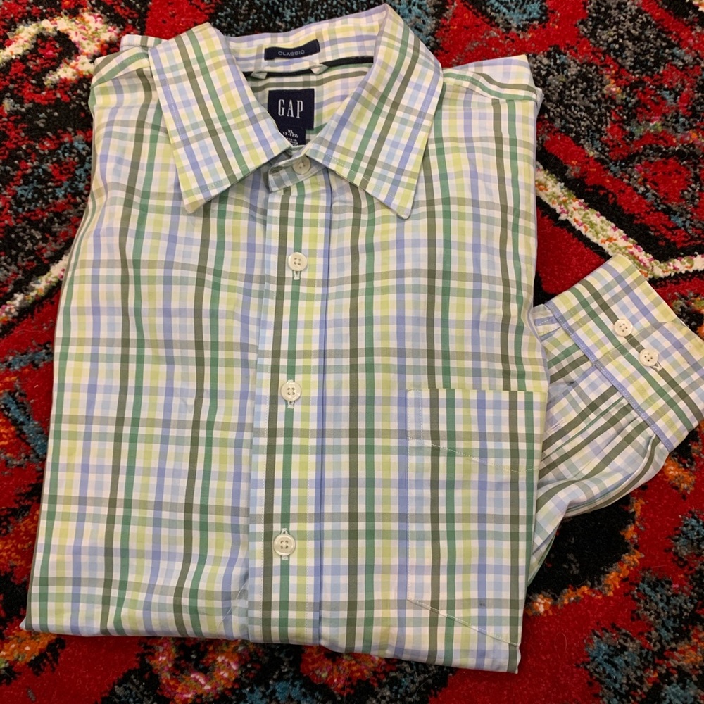 Long sleeve gap plaid shirt XL